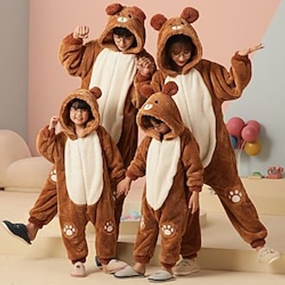 Teddy Bear Party Costume Costume Kigurumi Pajamas Cosplay Costumes Men's Women's Boys Girls' One Piece Halloween Carnival Masquerade Kid's Adults' Party Party  Evening Polyester Onesie miniinthebox