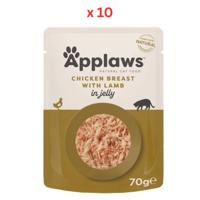 Applaws Chicken With Lamb In Jelly Adult Wet Cat Food 70g Pouch Pack Of 10