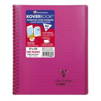 Clairefontaine Koverbook Wirebound Wraparound Opaque Polypro Notebook - 80 Lined Sheets (17 x 22 cm) - Pink - thumbnail