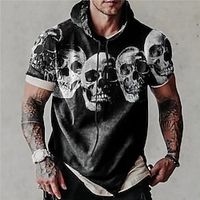 Men's Unisex Pullover Hoodie Sweatshirt Dark Gray Gray Black Hooded Skull Graphic Prints Print Sports  Outdoor Daily Sports 3D Print Streetwear Designer Casual Spring  Summer Clothing Apparel Lightinthebox - thumbnail