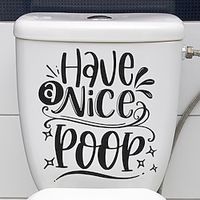 1pcs Bathroom Sticker English Slogan Cartoon Toilet Sticker Toilet Decoration Self-Adhesive Paper Toilet Beautify Toilet Sticker. Lightinthebox - thumbnail