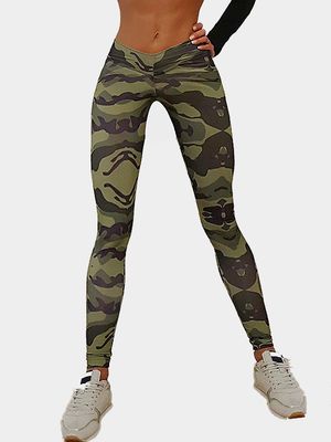 Camouflage Pattern Bodycon Leggings Camouflage Pattern Bodycon Leggings