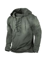 Men's Outdoor Vintage Tie Hooded Long Sleeve T-Shirt