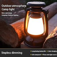 New retro horse lantern three-color LED light source stepless dimming can be hung solar rechargeable outdoor camping light Lightinthebox - thumbnail