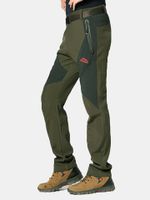 Mens Outdoor Sport Pants Elastic Soft Shell Warm Water-repellent Skiing Trousers