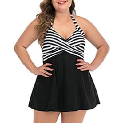 Women's Swimwear Tankini 2 Piece Plus Size Swimsuit Ruched Print Blue Black Halter V Wire Bathing Suits New Casual Vacation Modern Lightinthebox Women's Swimwear Tankini 2 Piece Plus Size Swimsuit Ruched Print Blue Black Halter V Wire Bathing Suits New Casual Vacation Modern Lightinthebox
