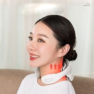 Neck Massager with Heat Cordless Deep Tissue Vibration Infrared Neck Massager for Pain Relief Portable Electric Cervical Massager Neck Relaxer Women Men Gift miniinthebox