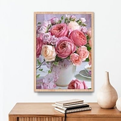1pc Flowers DIY Diamond Painting Diamond Painting Handcraft Home Gift Without Frame miniinthebox