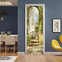 3D 2pcs Self-adhesive Creative Door Stickers Living Room Bedroom Diy Decorative Home Waterproof Wall Stickers 77x200cm Lightinthebox - thumbnail