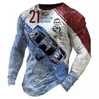 Men's T shirt Tee Tee Graphic Car Crew Neck Clothing Apparel 3D Print Outdoor Casual Long Sleeve Print Vintage Fashion Designer Lightinthebox - thumbnail