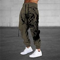 Men's Sweatpants Joggers Trousers Drawstring Elastic Waist 3D Print Animal Graphic Prints Eagle Comfort Sports Outdoor Casual Daily Cotton Blend Streetwear Designer White Brown Micro-elastic Lightinthebox - thumbnail