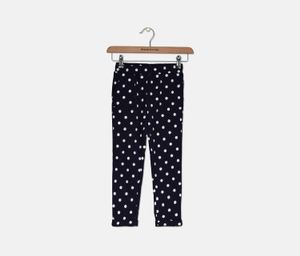 Little Girls Polka Dots Pull On Pants  Navy/White