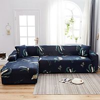 Sea Grass Print Dustproof All-powerful Slipcovers Stretch L Shape Sofa Cover Super Soft Fabric Couch Cover Sofa Furniture Protector with One Free Boster Case Lightinthebox - thumbnail