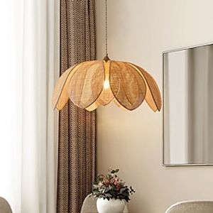 Bamboo Chandelier Retro Rattan 65cm E26E27 Chandelier Ceiling Lighting is Applicable to Living Room Bedroom Restaurant Cafe Bar Restaurant Club 110-240V Lightinthebox