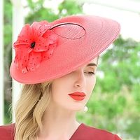 Headbands Hats Headwear Fiber Bowler / Cloche Hat Straw Hat Sun Hat Wedding Tea Party Elegant Wedding With Lace Side Headpiece Headwear Lightinthebox