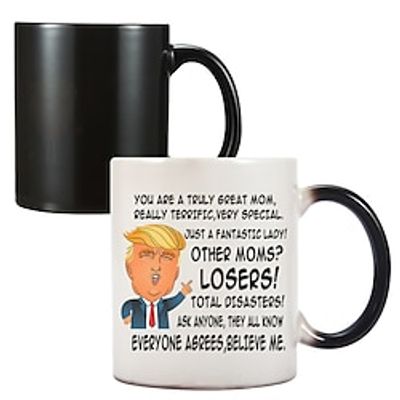 Funny Mother's Day Ceramic Coffee Mug Water Cup Trump Temperature Sensitive Color Changing Cup Water Mom Trump Lightinthebox