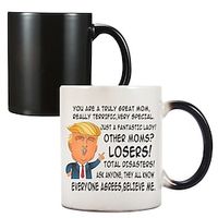 Funny Mother's Day Ceramic Coffee Mug Water Cup Trump Temperature Sensitive Color Changing Cup Water Mom Trump Lightinthebox - thumbnail