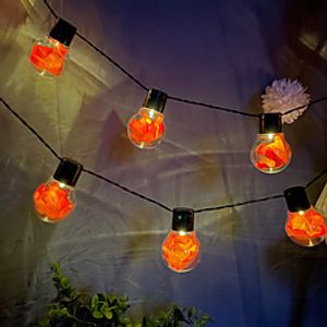 Halloween Outdoor Solar Retro Bulb Maple Leaf Fairy String Light 5M-20LEDs 3.5M-10LEDs Waterproof Garden Light Holiday Party Patio Flower Street Cafe Christmas Decoration Light miniinthebox