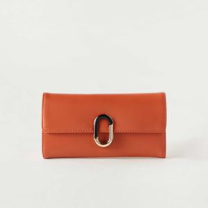 Sasha Solid Flap Wallet with Button Closure