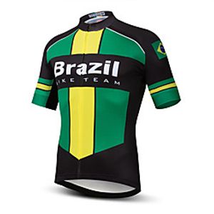 21Grams Men's Short Sleeve Cycling Jersey Summer Spandex Polyester Black  Green National Flag Bike Jersey Top Mountain Bike MTB Road Bike Cycling Quick Dry Moisture Wicking Breathable Sports Lightinthebox