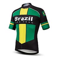 21Grams Men's Short Sleeve Cycling Jersey Summer Spandex Polyester Black  Green National Flag Bike Jersey Top Mountain Bike MTB Road Bike Cycling Quick Dry Moisture Wicking Breathable Sports Lightinthebox - thumbnail