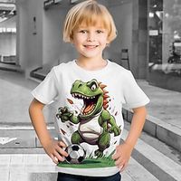 Boys 3D Dinosaur Football Tee Shirt Short Sleeve 3D Print Summer Active Sports Fashion Polyester Kids 3-12 Years Crew Neck Outdoor Casual Daily Regular Fit miniinthebox