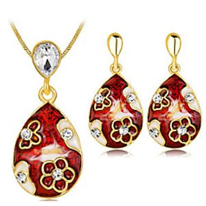 Women's White Cubic Zirconia Bridal Jewelry Sets Classic Ladies Fashion Earrings Jewelry Red / Blue / Green For Party Birthday 1 set miniinthebox