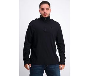 Mens Quarter-Zip Long Sleeve Pullover Sweater  Black