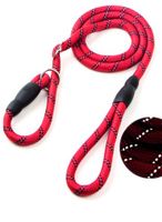 Woofy Nylon Slip Rope Durable Sturdy Comfortable No Pull Training Lead Red For Dogs Walking Hiking Camping