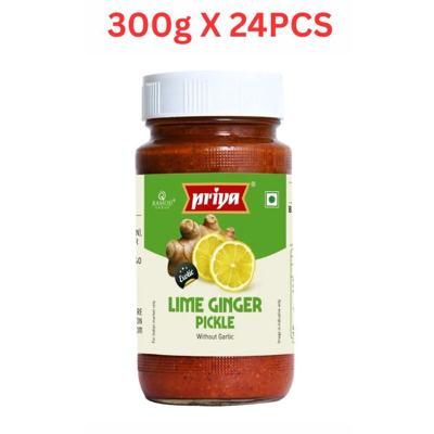Priya Lime Ginger Pickle In Lime Juice 300g Pack of 24