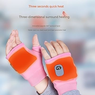 Solid Color Heated Gloves Adjustable Temperature Fingerless Cycling Gloves Classic USB Electric Heating Skiing Gloves Lightinthebox