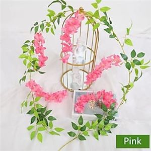 1pc Wisteria Artificial Flowers Garland 190Cm/75inch  Artificial Wisteria Vine Silk Hanging Flower For Home Garden Outdoor Ceremony Wedding Arch Floral Decor miniinthebox