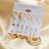 9 Pairs Earrings For Women's Gift Prom Date Alloy Classic Fashion Lightinthebox - thumbnail