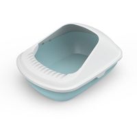 Pets Club Open Cat Toilet Anti-Spattering Toilet Fully Semi-Enclosed Medium Cat Litter Box Size 56X42X26.5 - Blue Color