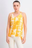 Women Sleeveless Top Orange/White Women Sleeveless Top Orange/White