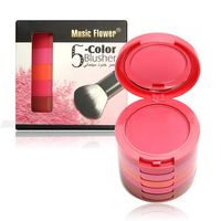 Music Flower 5 In 1 Blusher Palette Makeup Blush Palette Cosmetics With Mirror Brush