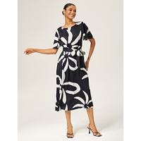 Abstract Flutter Sleeve Satin Maxi Dress