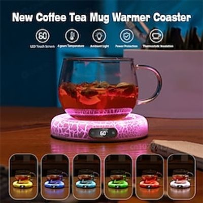 Cup Heater Coffee Mug Warmer Colorful Lights Heating Pad Warmer Coaster Electric Hot Plate Coffee Heater Hot Tea Maker LED Touch Screen Lava Electric Warmer Mug Warmer Coffee Warmer Coaster Lightinthebox