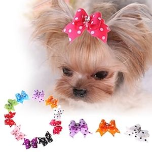 Dog Accessories Polka Dot Bow Pet Christmas Cat Accessories Pet Rubber Band Headwear Pet Hair Accessories Headflower Accessories Lightinthebox