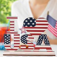 American Independence Day/National Day Decorations: Wooden Letter Ornaments, Creative Tabletop Printed Décor For Memorial Day/The Fourth of July Lightinthebox