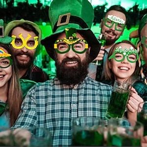 St Patricks Day Glasses Eyeglasses, St Patricks Day Party Favors Decorations, Shamrock Glasses Photo Booth Props St Patricks Day Kids (6pcs) Lightinthebox