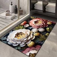 New 3D Lotus Diatom Mud Floor Mats for Home Bathrooms, Chinese Style Flower Floor Mats, Non slip Quick Drying Water Absorbent Mats for Bathrooms miniinthebox - thumbnail
