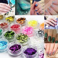 24 Colors Nail Art Glitter Sequins Powder Dust Tips Body Face Eye Makeup Decoration