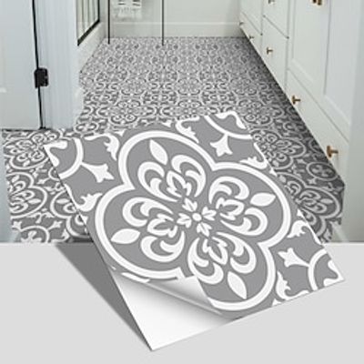 4pcs Vinyl Tile Stickers Peel And Stick Home Decoration Wallpaper Peel And Stick Wall Stickers Thickened Waterproof Non-Slip Wear-Resistant Self-Adhesive Floor Stickers 20x20cm30x30cm Lightinthebox