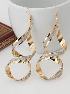 Casual Chic Frosted Spiral Cross Earrings