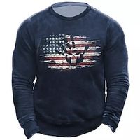 Men's Unisex Sweatshirt Pullover Graphic Prints National Flag Print Daily Sports Holiday 3D Print Streetwear Designer Hoodies Sweatshirts  Long Sleeve Blue miniinthebox - thumbnail