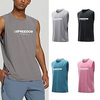 Men's Tank Top Vest Top Moisture Wicking Shirts Tee Top Letter Crewneck Sports  Outdoor Athleisure Sleeveless Print Clothing Apparel Fashion Streetwear Workout miniinthebox - thumbnail