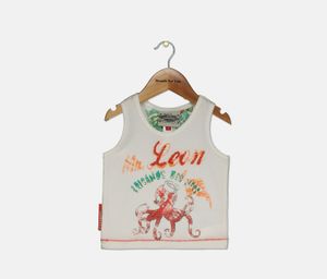 Baby Boys Graphic Print Tank Top  Off White