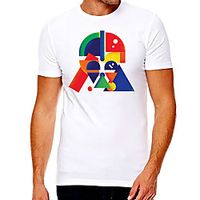 Men's Unisex Tee T shirt Hot Stamping Graphic Prints Geometry Plus Size Print Short Sleeve Casual Tops Cotton Basic Fashion Designer Big and Tall White miniinthebox - thumbnail