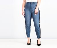 Plus Size Denim Contrast Trim Skinny Jeans  Bennetton - thumbnail